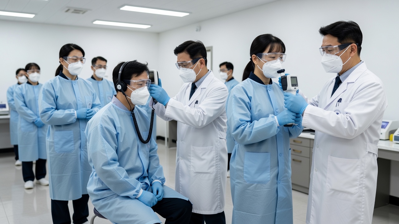 특수건강진단 대상 근로자의 건강검진 장면