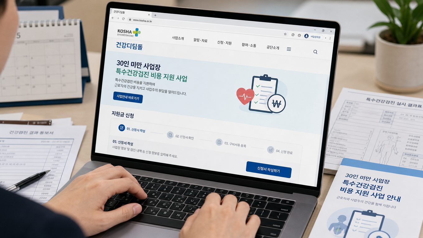 30인 미만 사업장 특수건강검진 사후관리 비용 지원 신청 방법