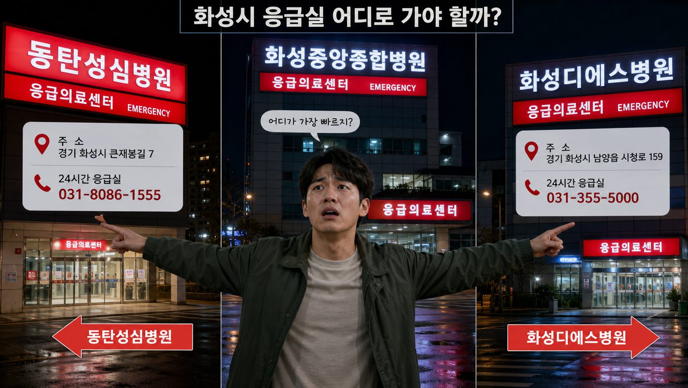 화성 응급 상황 시 어느 종합병원 응급실을 가야 하나요