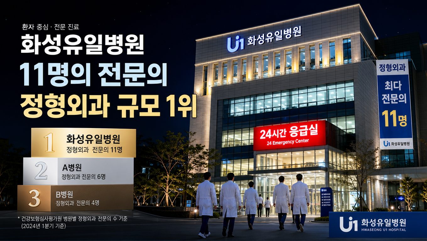 화성 정형외과 규모 큰 병원과 24시간 야간진료 현황